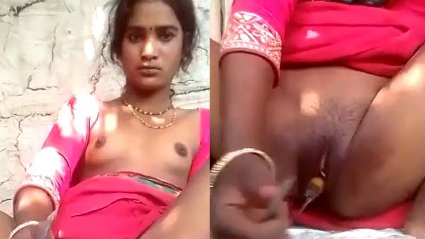 विलेज भाभी हसुआ के मुठिया डाल लेली बुर में