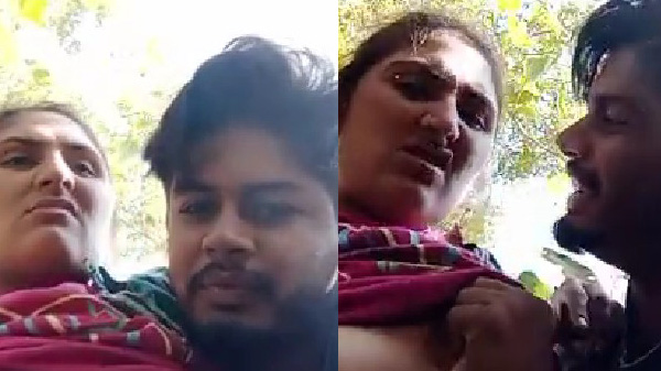 आउटडोर में देसी गर्ल के बूब्स दबावत बारन लड़का