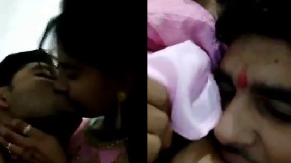 प्रेमिका के साथ चुम्मा चाटी करके बूब्स चुसत बारन लड़का